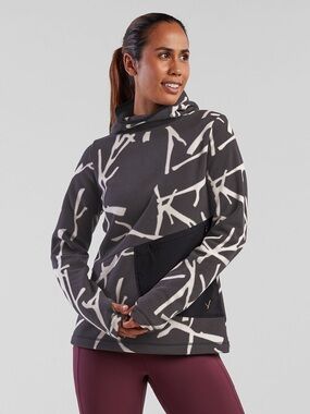 Indyeva Nikita Pullover Hoodie Branch Print Grey/Black/White L